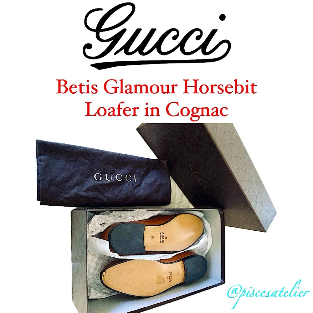 Gucci Betis Glamour Cuir Cognac Leather Horsebit Loafer 247489 BLM00 2535, 8.5 - Picture 12 of 16